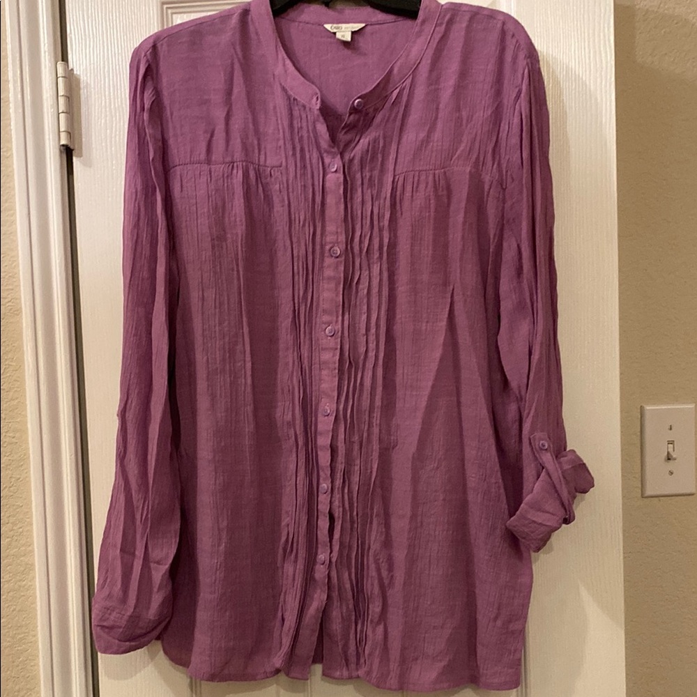 Women's Purple Button-Up Top